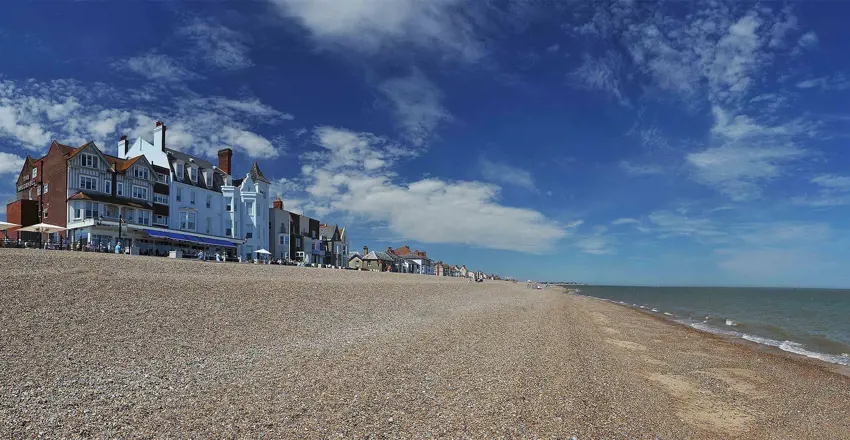 Brudenell Hotel - view of the beach and the exterior of the hotel on a sunny day