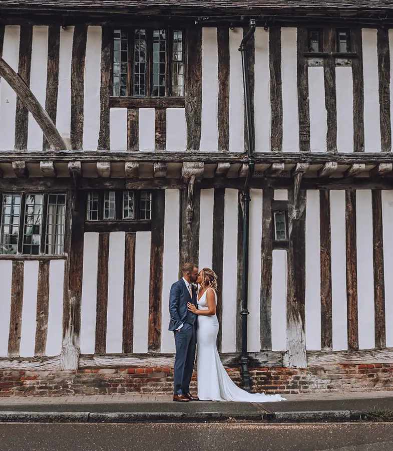 Couple outside Swan at Lavenham