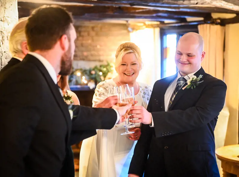 Cheers wedding Swan at Lavenham